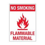 No Smoking Flammable Material 10" x 14" Sign